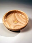 Wooden bowl handcrafted from the original fallen Shoe Tree by Chancellor Bruce Shepard, 2002.